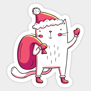 Santa Cat Sticker